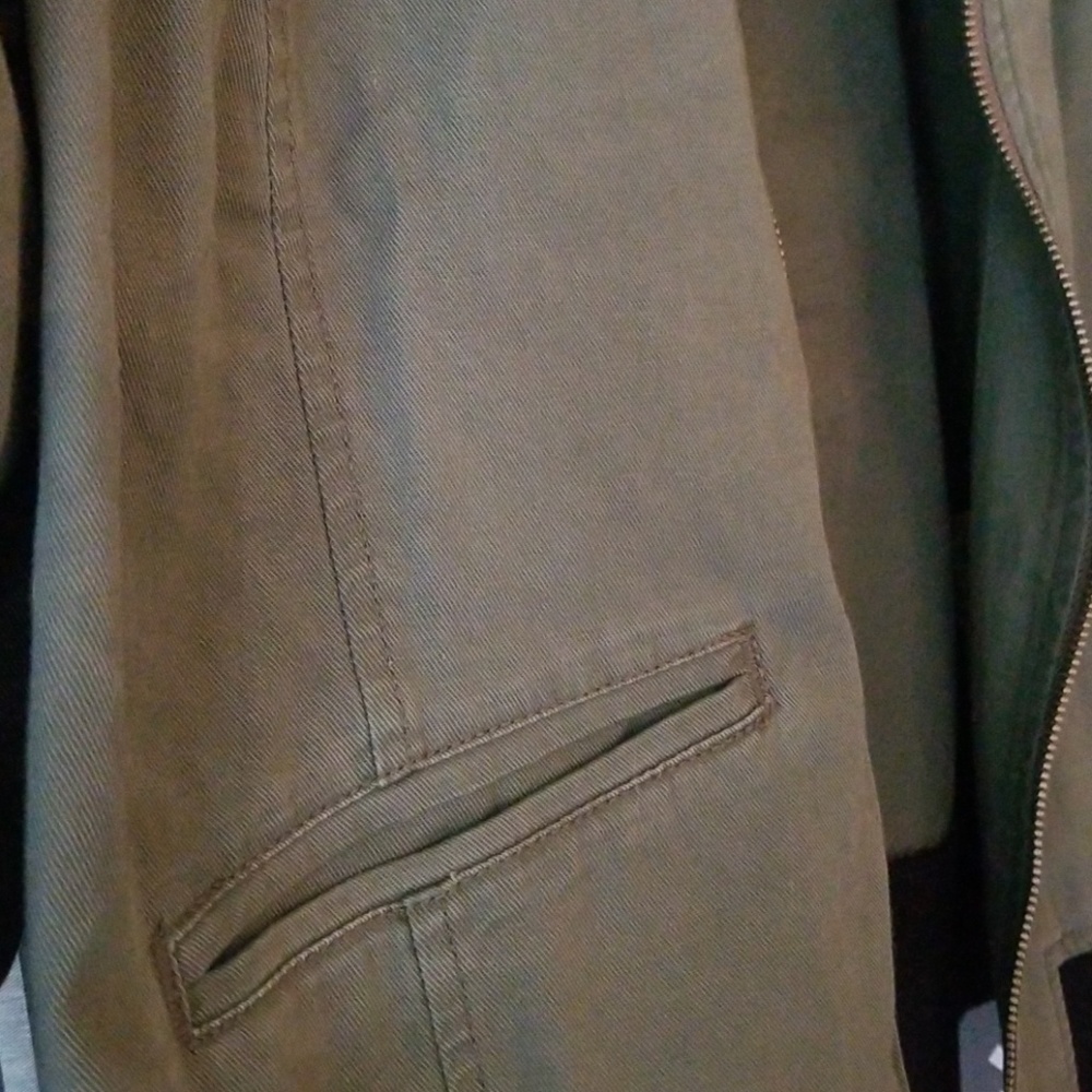 SANCTUARY Army Green Twill Bomber Jacket small - Picture 5 of 6